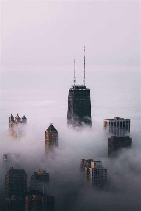 Chicago Covered In Fog Urban Landscape Chicago Photography