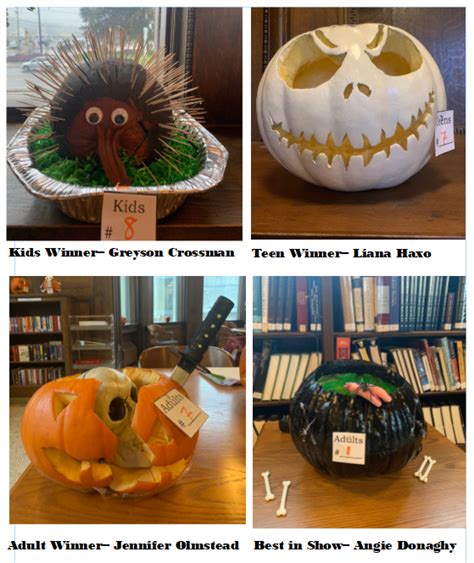 Pumpkin Carving Contest Winners Torrington Library