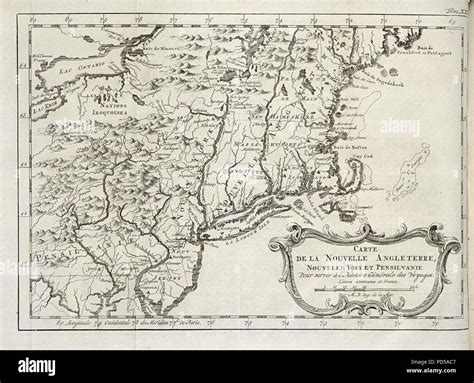 Map Of New England New York And Pennsylvania Stock Photo Alamy