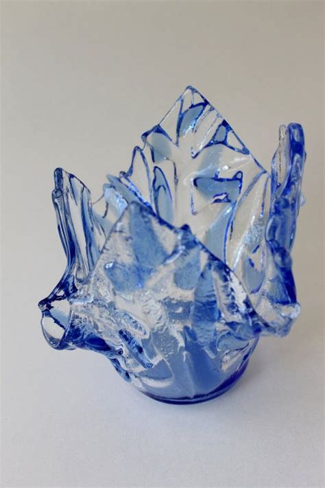 Fused Glass Art Vase Candleholder By Jacksonglassmill On Etsy Votive Holder Glass Candle