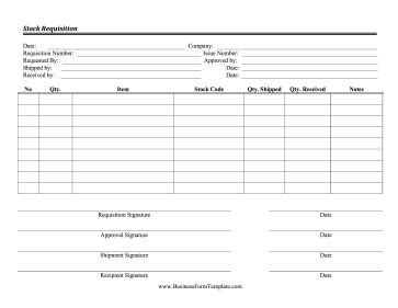 stock requisition form  order products