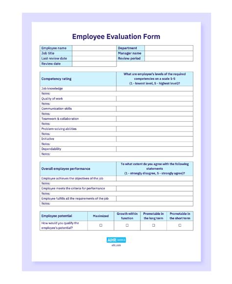 Employee Evaluation Form Template Luxury Employee Evaluation Form My