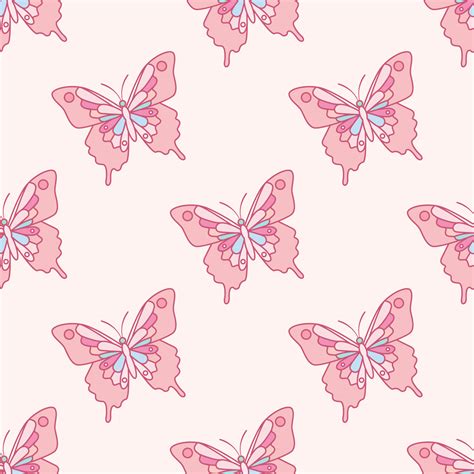 Pink Butterfly Repeat Pattern Seamless Repeating Tile 14634024 Vector