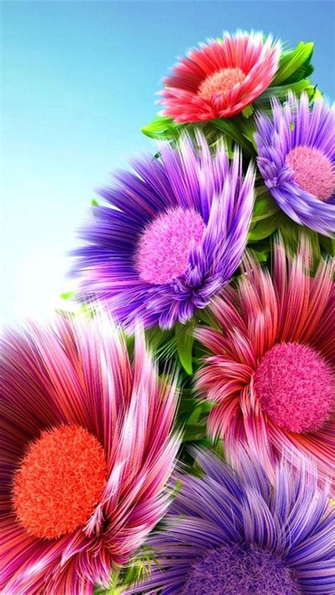 3d Color Flowers Flower Wallpaper Iphone Wallpaper Flowers