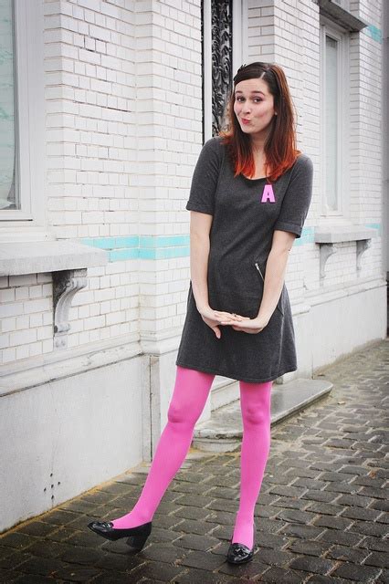 grey shift pink tights fashion tights colored tights outfit tights outfit