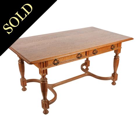 Antique Oak Library Table Skibo Castle Library Table