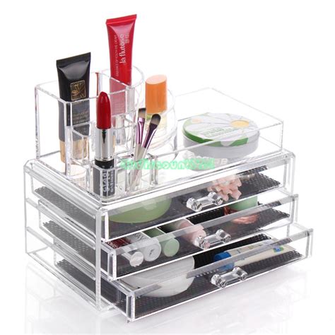 Clear Makeup Case Drawers Cosmetic Organizer Jewelry Storage Acrylic
