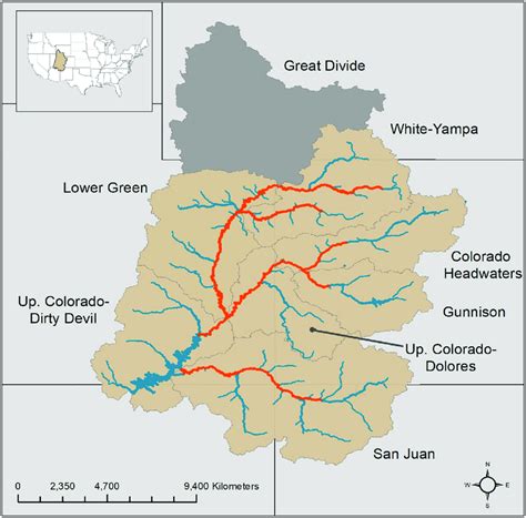 the upper colorado river basin spans 5 states and is comprised of 8 download scientific diagram