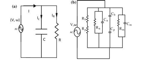 A Ac Equivalent Circuit Of A Lossy Capacitor B Equivalent Circuit Of