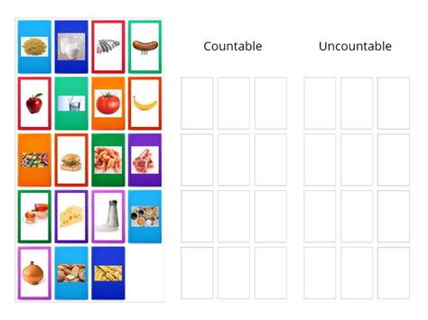 Countable And Uncountable Food Group Sort