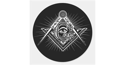 Illuminati All Seeing Eye Freemason Symbol Classic Round Sticker Zazzle