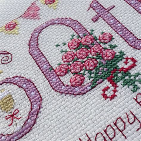 Scenic camel cross stitch chart. 60th Birthday Cross Stitch Greeting Card Kit