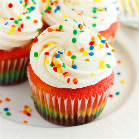 Rainbow Cupcakes With Vanilla Buttercream Life Made Simple