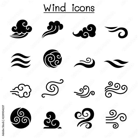 Wind Icon Set Stock Vector Adobe Stock