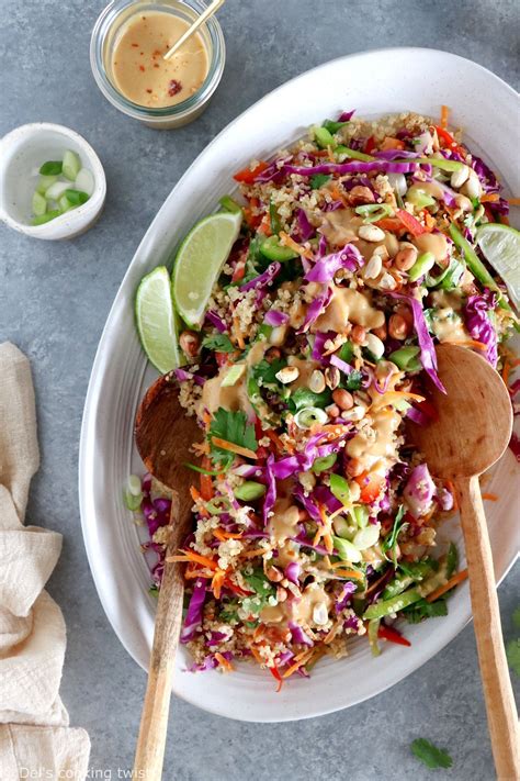 Thai Quinoa Salad With Ginger Peanut Butter Dressing Vegan Gluten