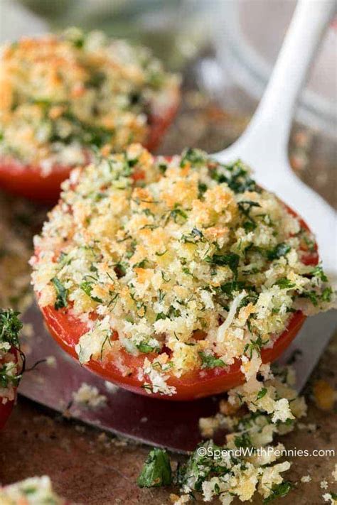 Top with parmesan, oregano, salt and pepper. Parmesan Oven Baked Tomatoes - Spend With Pennies