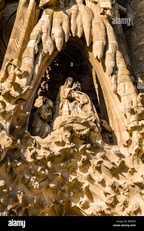 Rock Carving Detail Of The Church Sagrada Familia Antoni Gaudis Most