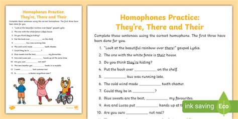 Their There Theyre Homophones Worksheet Have Fun Teaching Their There