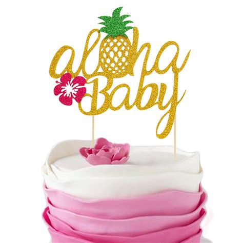 Buy Pineapple Cake Toppers Luau Party Decorations Supplies Aloha Baby