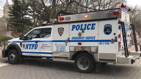 Nypd Esu Truck Responding Urgently In Central Park On West Side Area Of