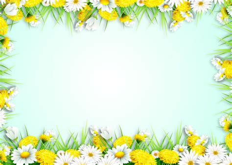 Fresh Natural Spring Plant Floral Border Background Pc Wallpaper