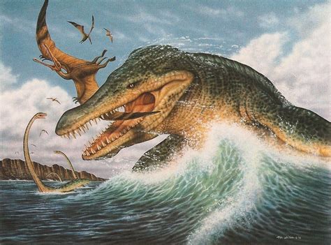 Tylosaurus © Phil Wilson Watercolor Using Airbrush