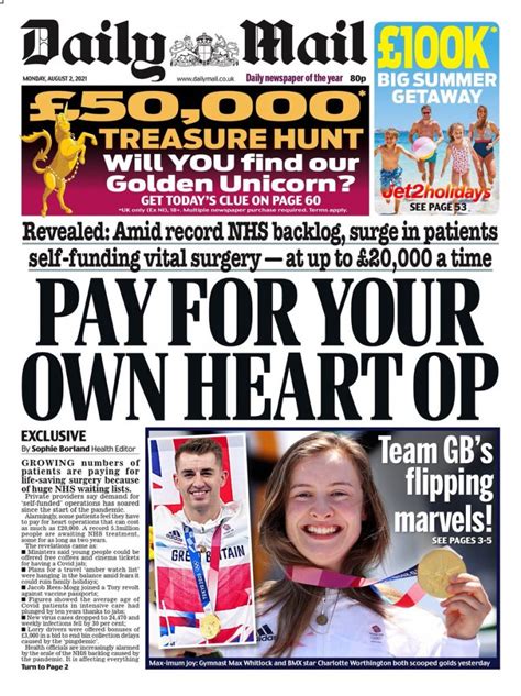 Daily Mail Front Page 30th Of June 2020 Tomorrows Papers Today