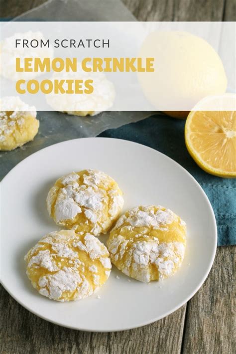 These delicious cookies have a kick of lemon flavor, and they're made from scratch rather than a box mix like the majority of recipes out there. Lemon Crinkle Cookies from Scratch - Chocolate With Grace