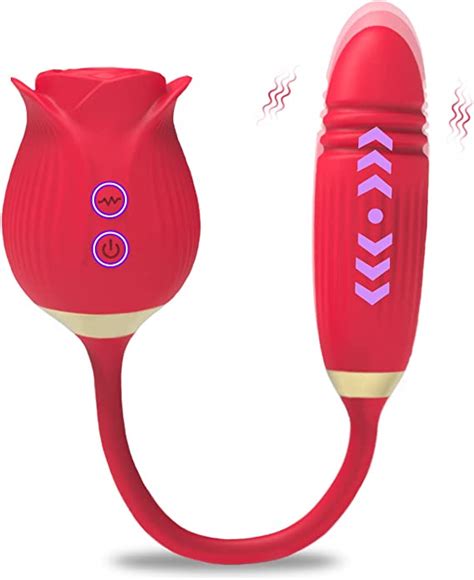 Rose Toy Vibrator For Women 2 In 1 Clitoral Stimulator Thrusting G