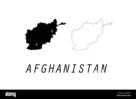 Afghanistan Map Outline Vector Illustration Stock Vector Image And Art