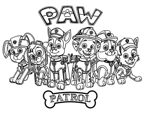 Paw Patrol Sheet Coloring Page