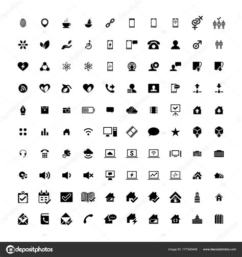Set Of 100 Universal Icons Business Internet Web Design Stock