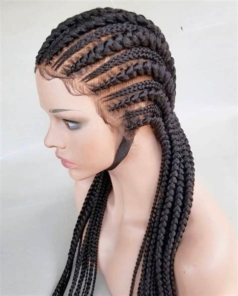 Braided Wig For Black Women Ghana Weaving Lace Frontal Wig Etsy