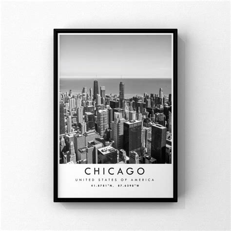 Chicago Travel Print American Poster Print Chicago Wall Art Minimalist