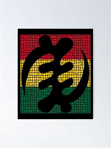 Adinkra Gye Nyame Red Yellow Green Mosaic Poster For Sale By Cnkna Redbubble