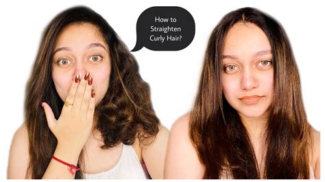 How To Straighten Curly Hair Without Frizz Realistic Hair Straight Curly Howto Youtube