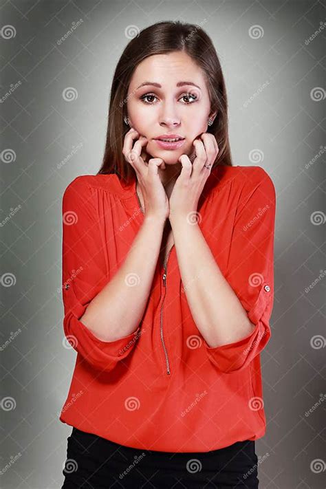 Nervous Woman Stock Photo Image Of Insecure Latina 56866720
