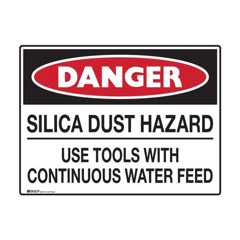 Danger Sign Silica Dust Hazard Use Tools With Continuous Water