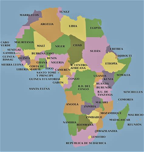 Mapa politico de africa grande con paises y capitales. Mapa político de África |🥇| Mapa Continente Africano【 2020