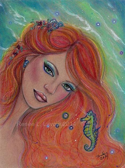 Original Beneath The Waves Drawing 9 X 12 Inches By Renee L Etsy