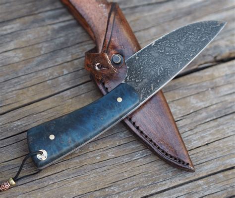Custom Edc Knife Small Fixed Blade Knife Alder Burl By Hknives