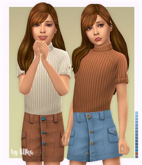 Elle Skirt For Girls Lillka Sims 4 Cc Kids Clothing Sims 4