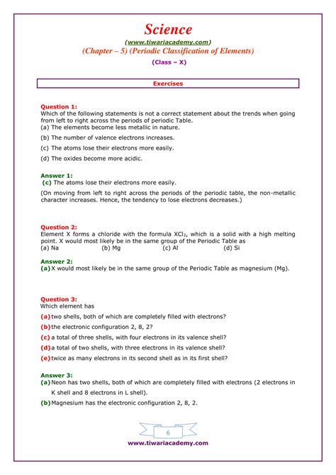 The periodic table contains the following information for each element. Chemistry periodic table activity questions answer key ...