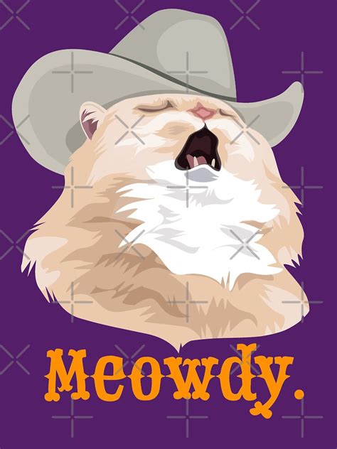 Meowdy Singing Cat Wearing A Cowboy Hat Meme T Shirt By Celestialhco