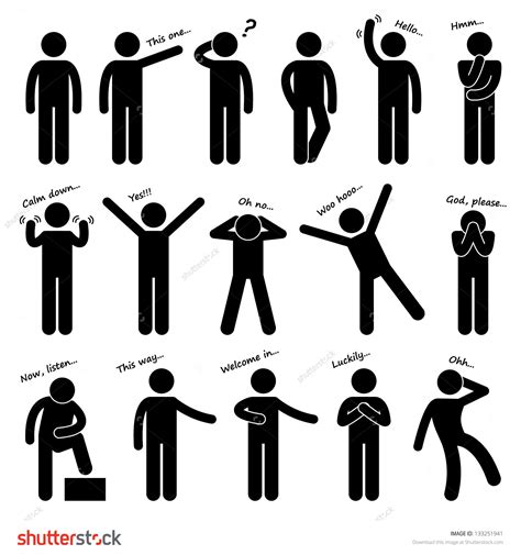 Stick Figures Pictogram Sign Language