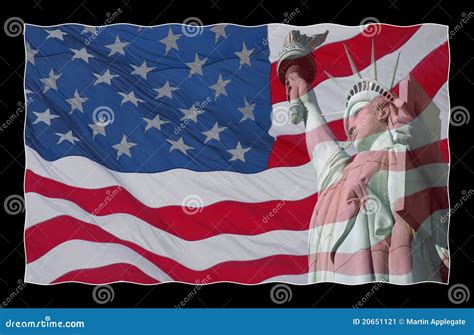 Usa Flag And Statue Of Liberty Stock Image Image Of Statue