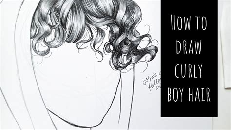 How To Draw Curly Boy Hair Youtube