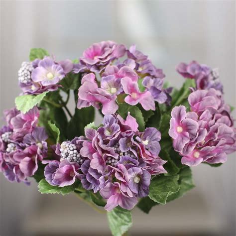 Gathered in the wild during spring and summer in the forest region. Purple Artificial Hydrangea Bush - Bushes and Bouquets ...