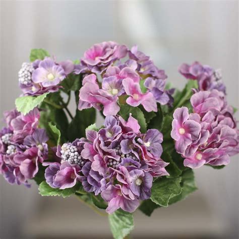 Growing hydrangeas, pruning hydrangeas, change hydrangea flower colors, and hydrangea varieties. Purple Artificial Hydrangea Bush - Bushes and Bouquets ...