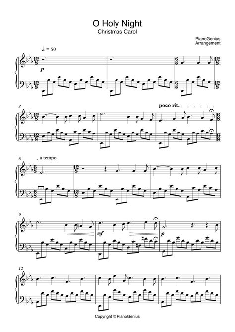 Adolphe Adam O Holy Night Sheet By Pianogenius